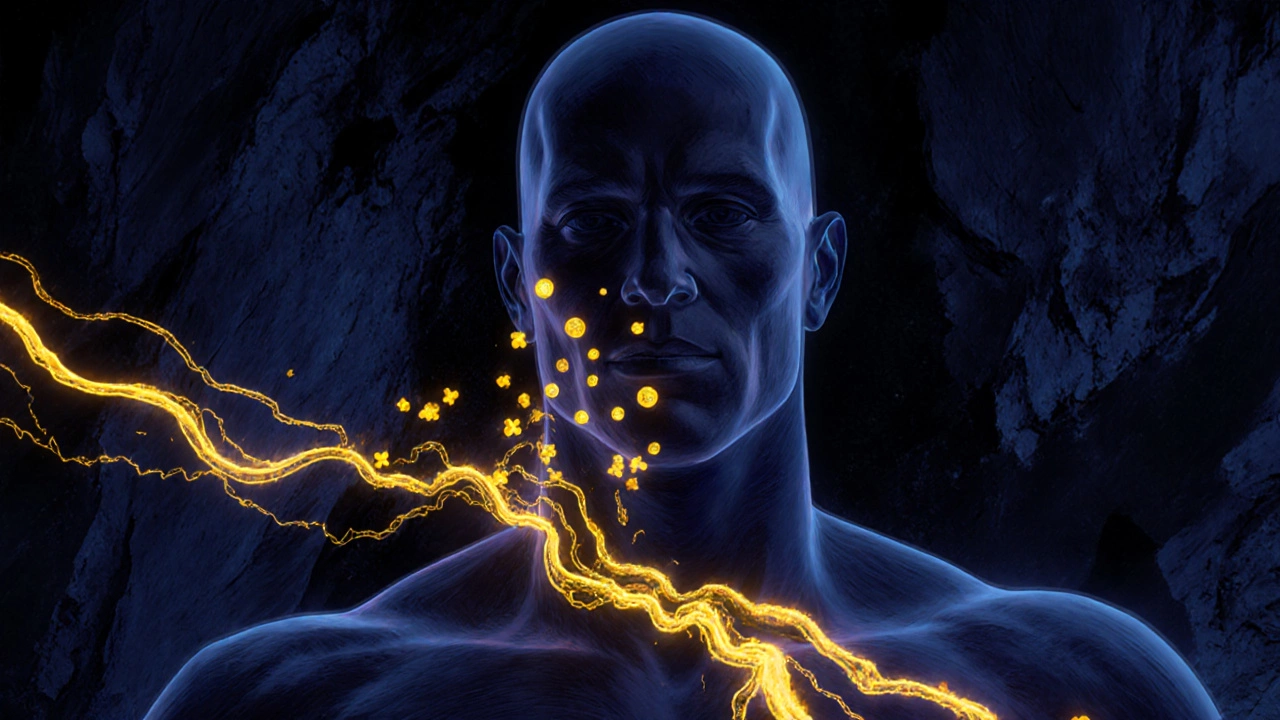 Золотые аминокислоты питают мышцы в теле, пока человек спит — визуализация внутреннего восстановления.