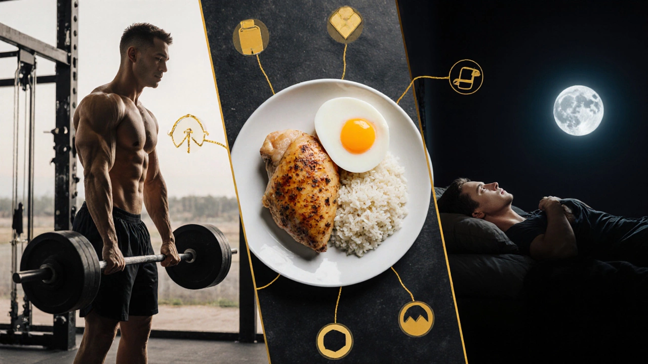 Баланс тренировок, питания и сна для роста мышц.