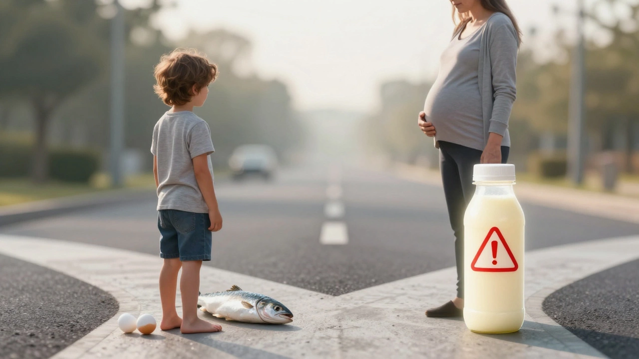 Трое людей на перекрестке: один путь — к натуральной еде, другой — к протеиновому коктейлю.