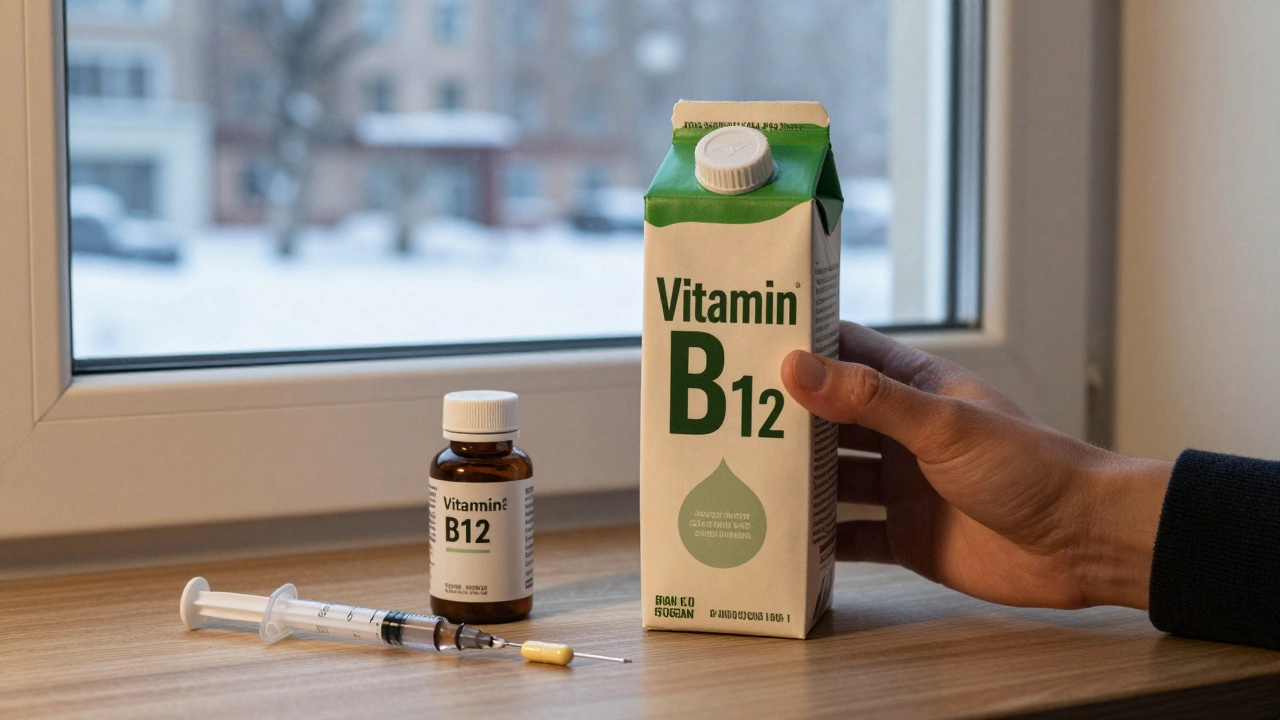 Веган с обогащённым напитком, добавками и инъекциями витамина B12