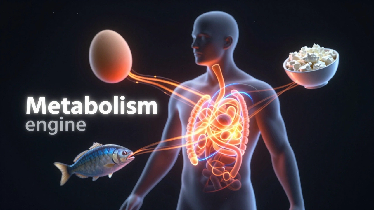 Концептуальное изображение метаболизма и белковых продуктов