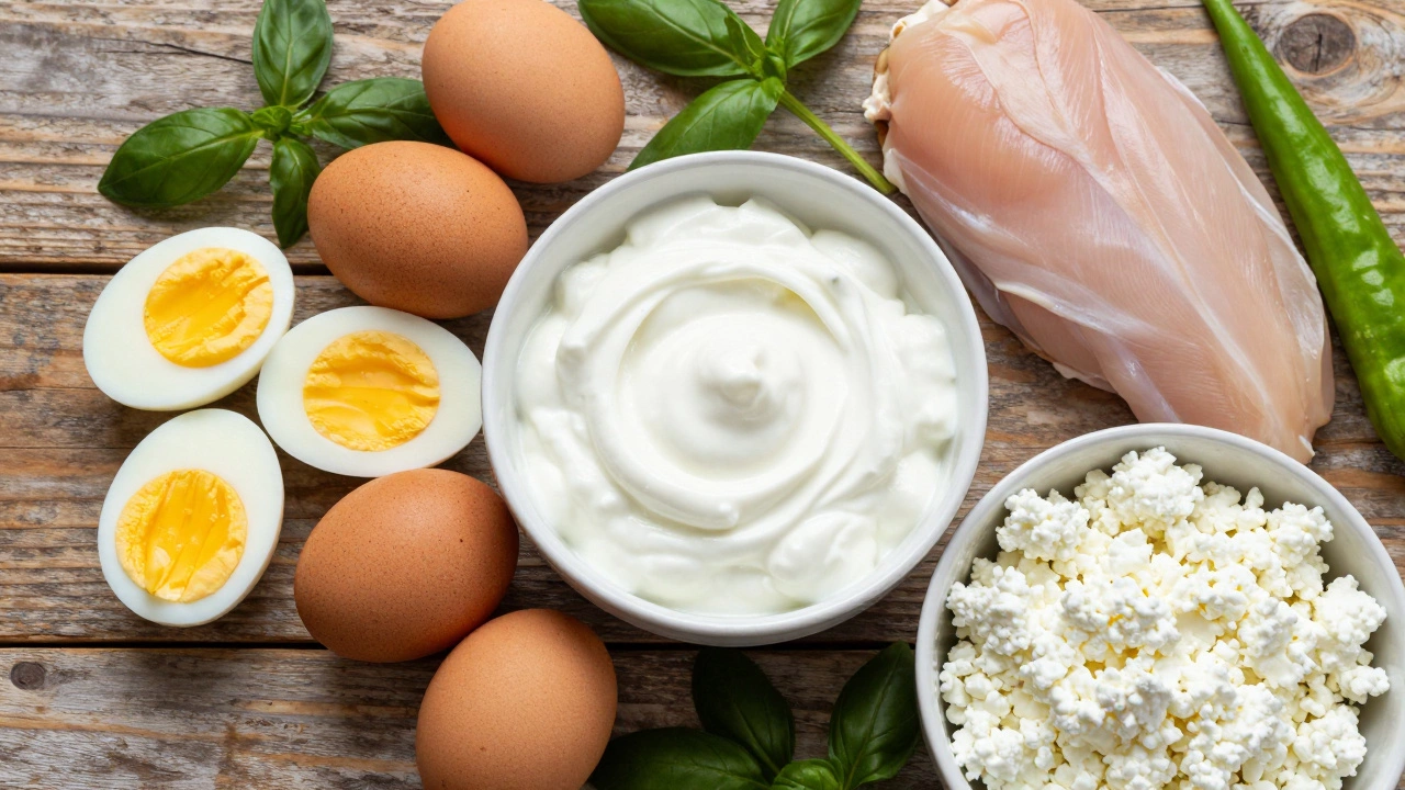 Цельные продукты: яйца, курица и йогурт
